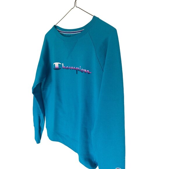 Champion Womens XS Authentic Athleticwear Crewneck Sweatshirt Teal Color - Picture 6 of 8